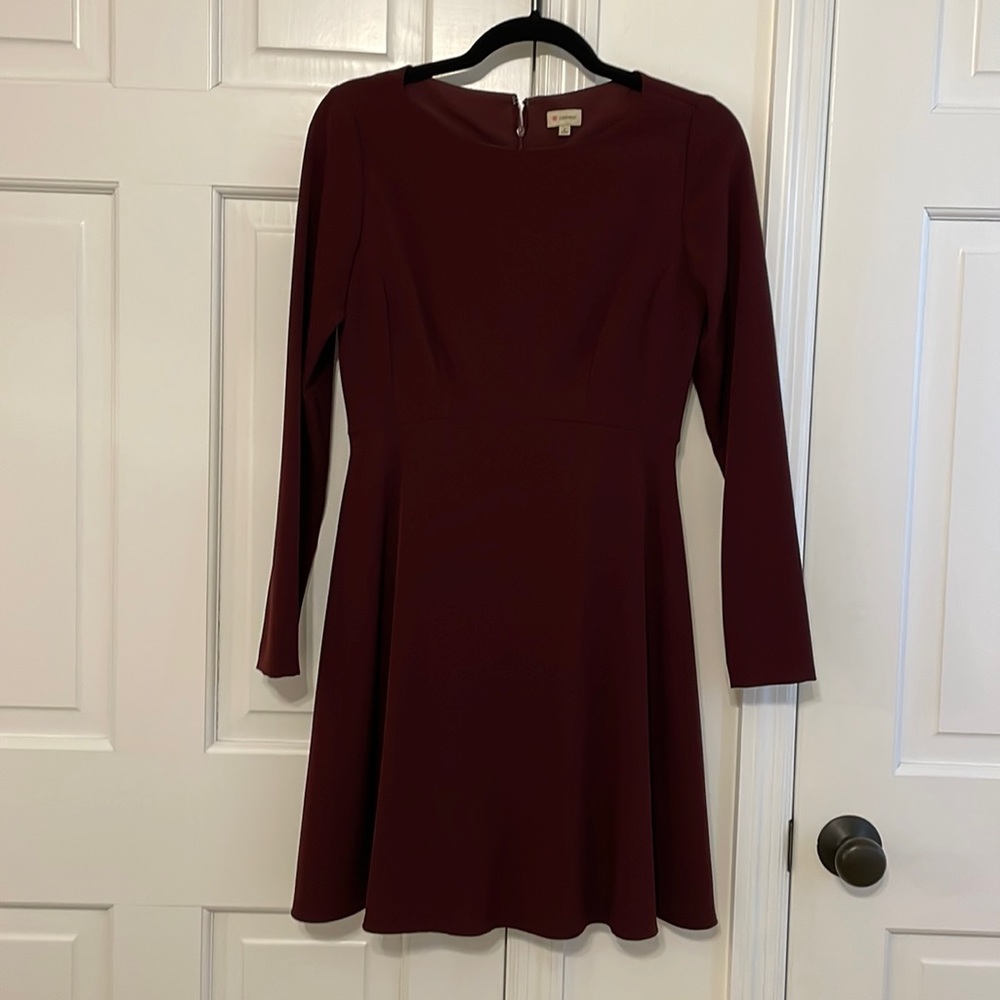 Maroon Long Sleeve Dress - Picture 3 of 4